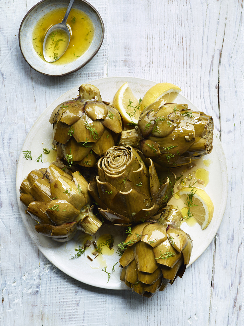 LEIGH_BEISCH_Artichokes_Dill_on_White_30832C